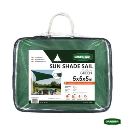 Πανί Σκίασης Τρίγωνο GRASHER 180gr/m² με Κρίκους Πράσινο 5