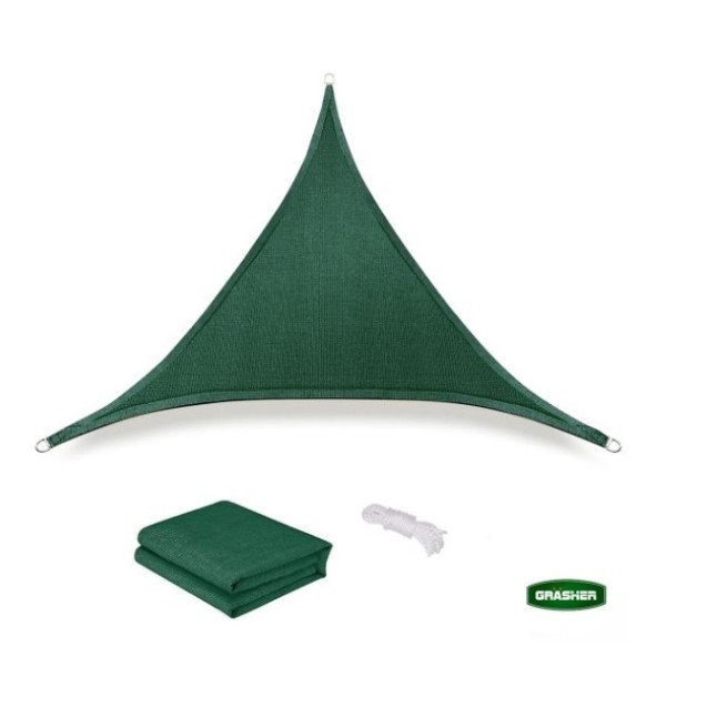 Πανί Σκίασης Τρίγωνο GRASHER 180gr/m² με Κρίκους Πράσινο 5
