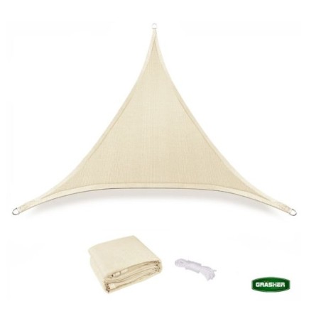 Πανί Σκίασης Τρίγωνο Ε220 180gr/m² 3,6x3,6x3,6m GRASHER Mε Κρίκους, εκρού – Αναβαθμίζει άμεσα τον χώρο σου | iroots.gr