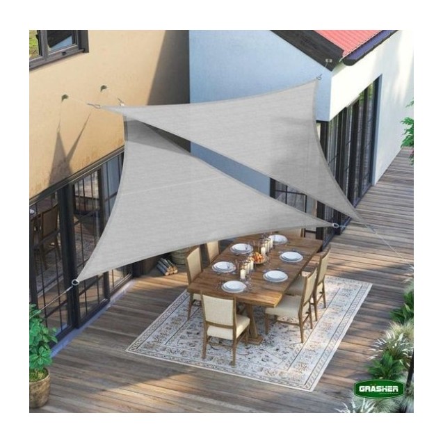 Πανί Σκίασης Τρίγωνο GRASHER 180gr/m² Γκρι 3,6x3,6x3,6m