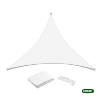 Πανί Σκίασης Τρίγωνο GRASHER 180gr/m² με Κρίκους Λευκό 3,6