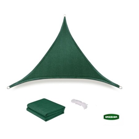 Πανί Σκίασης Τρίγωνο Ε220 180gr/m² 3,6x3,6x3,6m GRASHER Mε Κρίκους, πράσινο – Δίνει premium χαρακτήρα στο περιβάλλον | iroots.gr