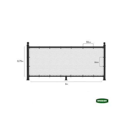 Διαχωριστικό Δίχτυ Μπαλκονιού 160gr/m² - 0,75x6m GRASHER Με Κρίκους, λευκό – Προσφέρει μοναδική αισθητική | iroots.gr