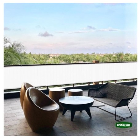 Διαχωριστικό Δίχτυ Μπαλκονιού 160gr/m² - 0,75x6m GRASHER Με Κρίκους, λευκό – Προσφέρει μοναδική αισθητική | iroots.gr