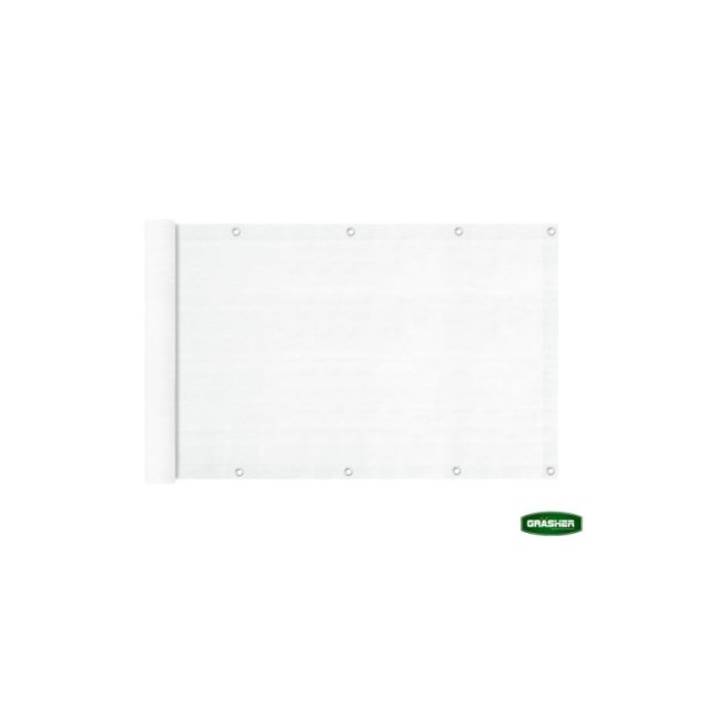Διαχωριστικό Δίχτυ Μπαλκονιού 160gr/m² - 0,75x6m GRASHER Με Κρίκους, λευκό – Προσφέρει μοναδική αισθητική | iroots.gr