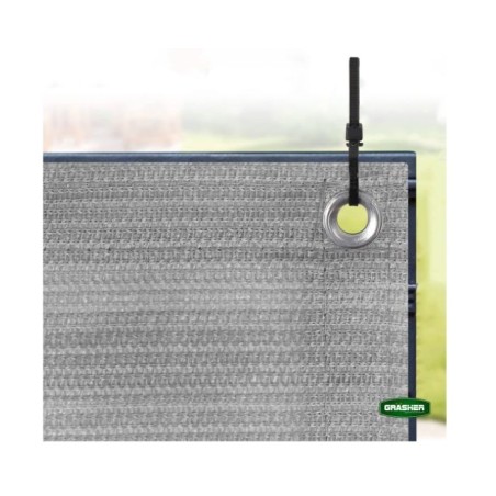 Διαχωριστικό Δίχτυ Μπαλκονιού 160gr/m² - 0,75x6m GRASHER Με Κρίκους, γκρι – Προσφέρει μοναδική αισθητική | iroots.gr
