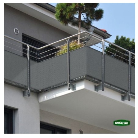 Διαχωριστικό Δίχτυ Μπαλκονιού 160gr/m² - 0,75x6m GRASHER Με Κρίκους, γκρι – Προσφέρει μοναδική αισθητική | iroots.gr