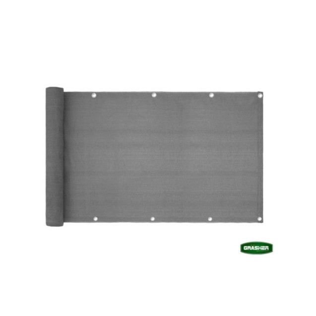 Διαχωριστικό Δίχτυ Μπαλκονιού 160gr/m² - 0,75x6m GRASHER Με Κρίκους, γκρι – Προσφέρει μοναδική αισθητική | iroots.gr