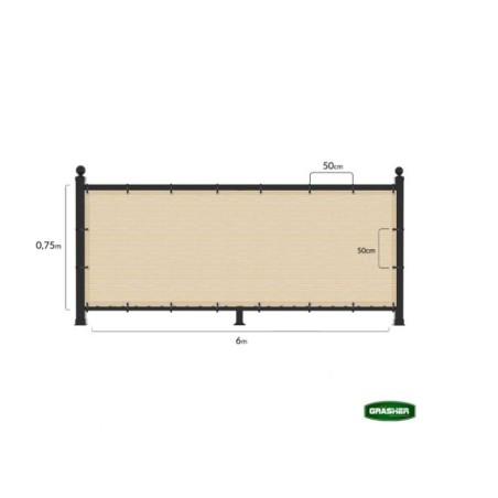 Διαχωριστικό Δίχτυ Μπαλκονιού GRASHER 160gr/m² με Κρίκους
