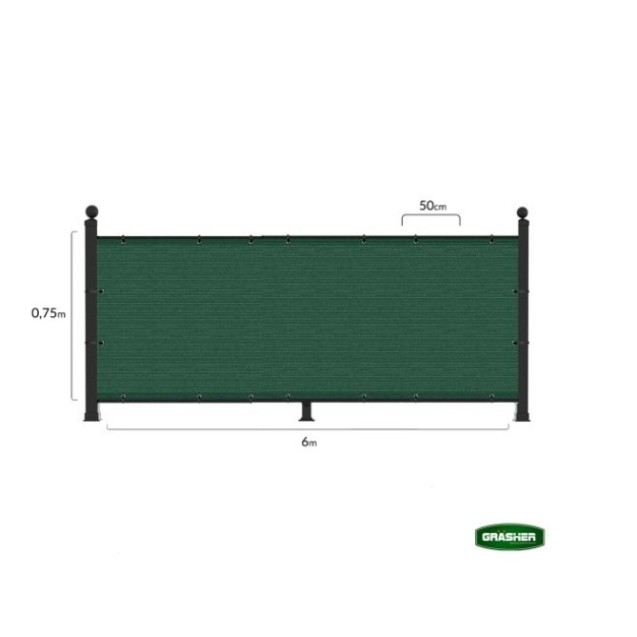 Διαχωριστικό Δίχτυ Μπαλκονιού GRASHER 160gr/m² με Κρίκους