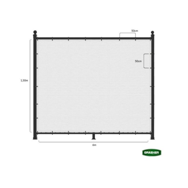 Διαχωριστικό Δίχτυ Μπαλκονιού 160gr/m² - 1,50x6m GRASHER Με Κρίκους, λευκό – Δημιουργεί αίσθηση πολυτέλειας χωρίς κόπο | iroots.