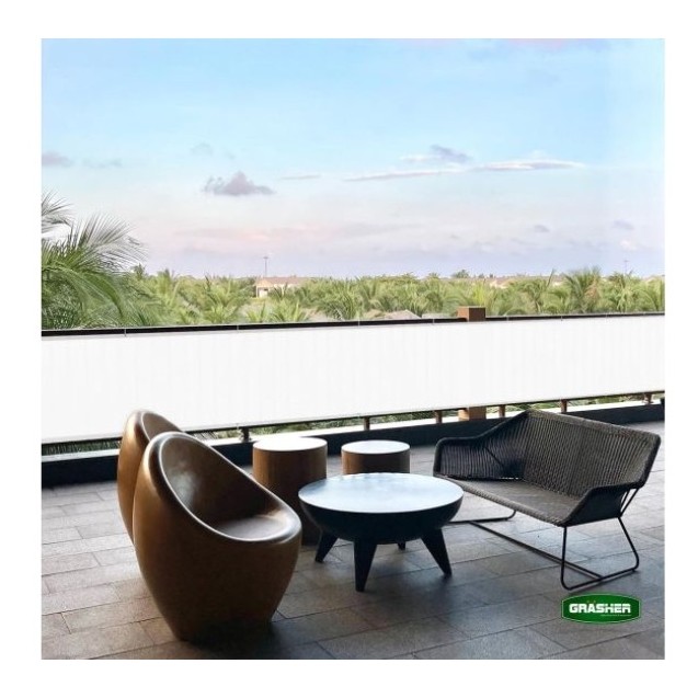 Διαχωριστικό Δίχτυ Μπαλκονιού 160gr/m² - 1,50x6m GRASHER Με Κρίκους, λευκό – Δημιουργεί αίσθηση πολυτέλειας χωρίς κόπο | iroots.