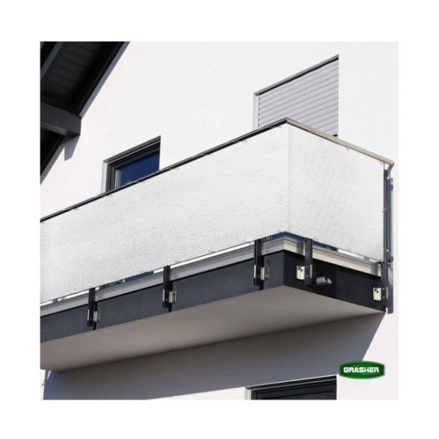 Διαχωριστικό Δίχτυ Μπαλκονιού 160gr/m² - 1,50x6m GRASHER Με Κρίκους, λευκό – Δημιουργεί αίσθηση πολυτέλειας χωρίς κόπο | iroots.
