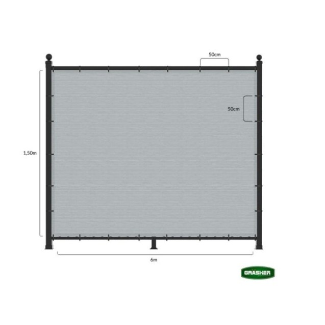 Διαχωριστικό Δίχτυ Μπαλκονιού GRASHER 160gr/m² με Κρίκους