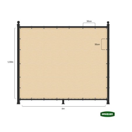 Διαχωριστικό Δίχτυ Μπαλκονιού 160gr/m² - 1,50x6m GRASHER Με Κρίκους, εκρού – Δημιουργεί αίσθηση πολυτέλειας χωρίς κόπο | iroots.