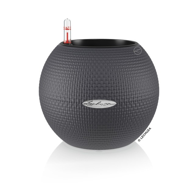 Γλάστρα πλαστική LECHUZA-PURO 20cm διάμετρος και 16cm ύψος χρώματος ανθρακί – Δίνει premium χαρακτήρα στο περιβάλλον | iroots.gr