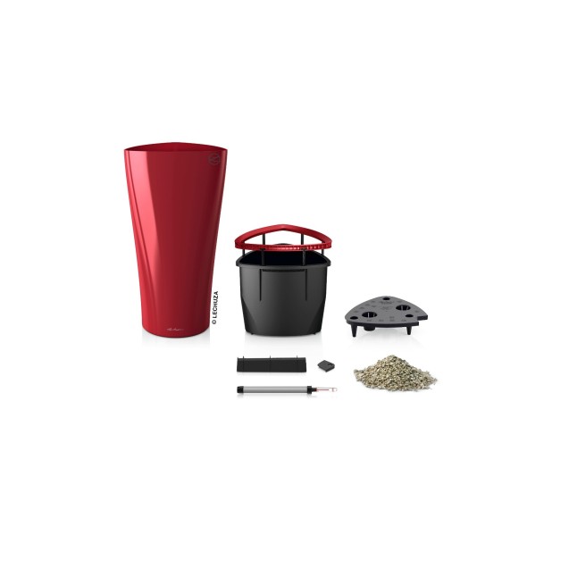 Γλάστρα LECHUZA DELTA 40 Premium Ø40x75cm ΑΥΤΟΠΟΤΙΖΟΜΕΝΗ με Δοχείο Φύτευσης Κόκκινο Γυαλιστερό – Δίνει premium χαρακτήρα στο περ