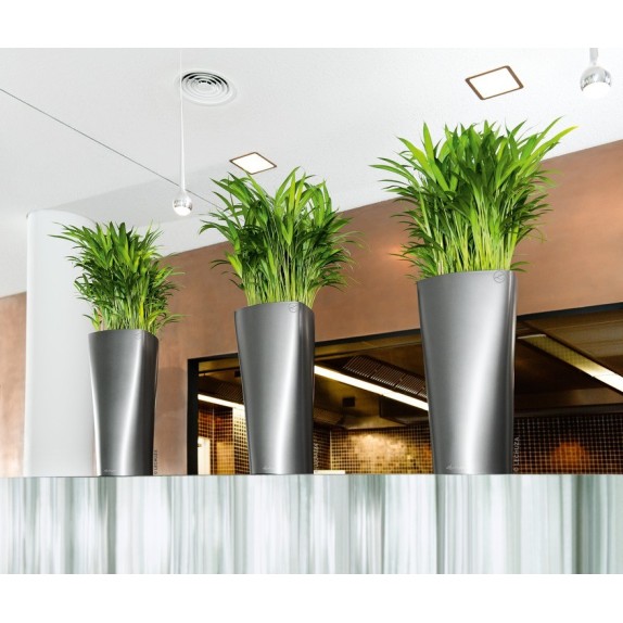 Γλάστρα LECHUZA DELTA 30 Premium Ø30x56cm ΑΥΤΟΠΟΤΙΖΟΜΕΝΗ με Δοχείο Φύτευσης Ανθρακί Μεταλλικό – Δημιουργεί αίσθηση πολυτέλειας χ