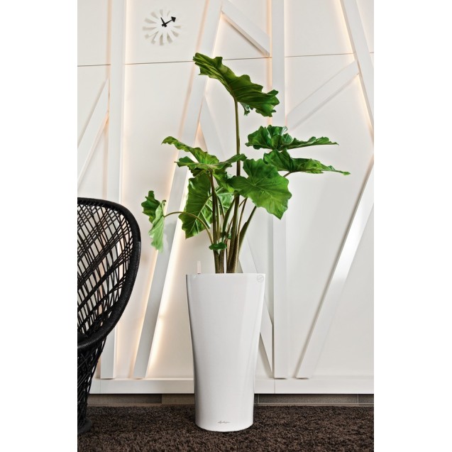Γλάστρα LECHUZA DELTA 30 Premium Ø30x56cm ΑΥΤΟΠΟΤΙΖΟΜΕΝΗ με Δοχείο Φύτευσης Λευκό Γυαλιστερό