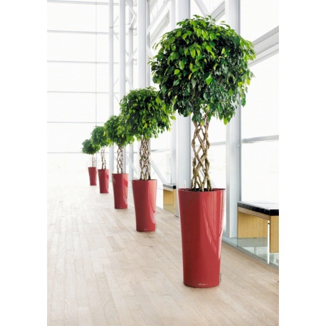 Γλάστρα LECHUZA DELTA 30 Premium Ø30x56cm ΑΥΤΟΠΟΤΙΖΟΜΕΝΗ με Δοχείο Φύτευσης Κόκκινο Γυαλιστερό