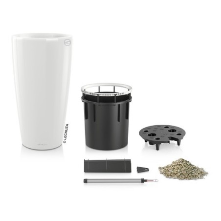 Γλάστρα LECHUZA RONDO 32 Premium Ø32.5x56.5cm ΑΥΤΟΠΟΤΙΖΟΜΕΝΗ με Δοχείο Φύτευσης Λευκή Γυαλιστερή – Αναβαθμίζει άμεσα τον χώρο σο