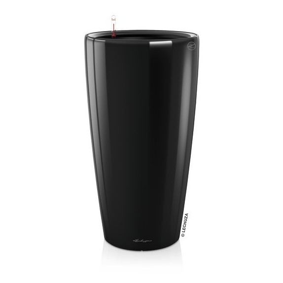 Γλάστρα LECHUZA RONDO 32 Premium Ø32.5x56.5cm ΑΥΤΟΠΟΤΙΖΟΜΕΝΗ με Δοχείο Φύτευσης Μαύρη Γυαλιστερή – Αναβαθμίζει άμεσα τον χώρο σο