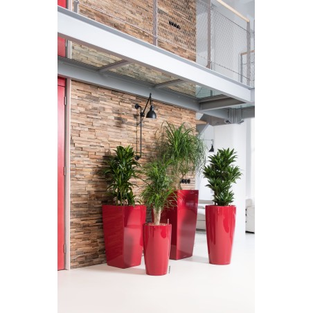 Γλάστρα LECHUZA RONDO 32 Premium Ø32.5x56.5cm ΑΥΤΟΠΟΤΙΖΟΜΕΝΗ με Δοχείο Φύτευσης Κόκκινη Γυαλιστερή – Δημιουργεί αίσθηση πολυτέλε