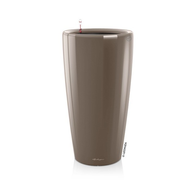 Γλάστρα LECHUZA RONDO 32 Premium Ø32.5x56.5cm ΑΥΤΟΠΟΤΙΖΟΜΕΝΗ με Δοχείο Φύτευσης Μπεζ Γυαλιστερή
