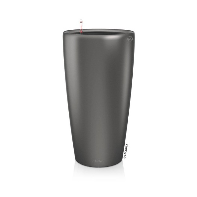Γλάστρα LECHUZA RONDO 32 Premium Ø32.5x56.5cm ΑΥΤΟΠΟΤΙΖΟΜΕΝΗ με Δοχείο Φύτευσης Ανθρακί μεταλλικό