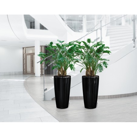 Γλάστρα LECHUZA RONDO 40 Premium Ø40x75cm ΑΥΤΟΠΟΤΙΖΟΜΕΝΗ με Δοχείο Φύτευσης Μαύρη Γυαλιστερή
