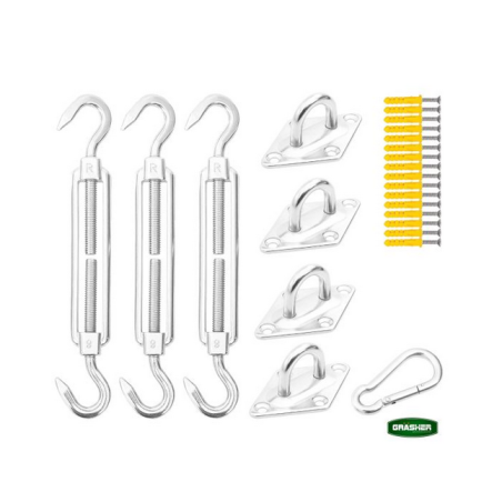 Σέτ Τοποθέτησης για  Πανιά Σκίασης GRASHER 6 τμχ – Δημιουργεί αίσθηση πολυτέλειας χωρίς κόπο | iroots.gr