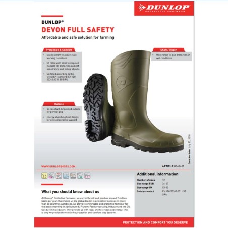 DUNLOP Μπότες γονάτου Devon S5 πράσινες H142611 No40