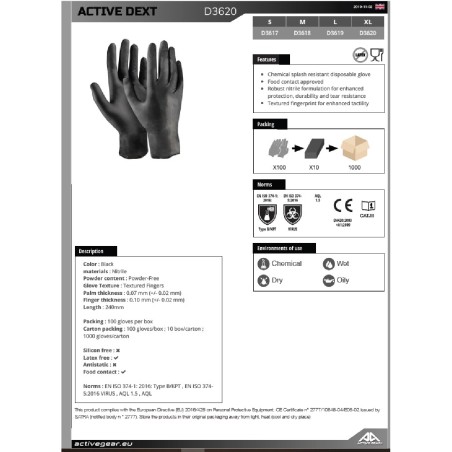 Γάντια μιας χρήσης nitrile μαύρα Dext 10/XL (κουτί των 100τεμ.) D3620 – Δημιουργεί αίσθηση πολυτέλειας χωρίς κόπο | iroots.gr
