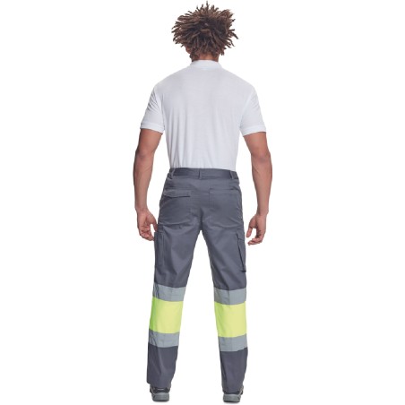 Παντελόνι εργασίας Bilbao γκρι/κίτρινο υψηλής ευκρίνειας 65%poly-35%cott, 195 g/m² No 48/M