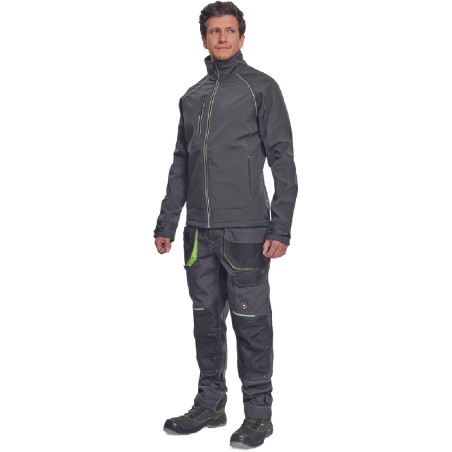 ΜΠΟΥΦΑΝ SOFTSHELL ΕΡΓΑΣΙΑΣ ΑΔΙΑΒΡΟΧΟ GREENDALE ΑΝΘΡΑΚΙ/ΛΑΙΜ 94%poly-6%elast, 320 g/m² 3XL