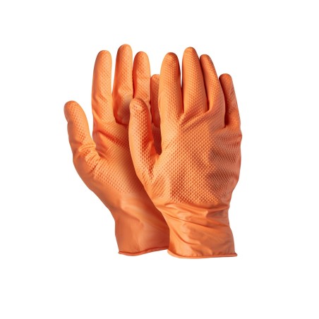 Γάντια μιας χρήσης nitrile πορτοκαλί συνεργείου πάχος 0.18mm Dext 9/L (κουτί των 50τεμ.) D3679 – Δίνει premium χαρακτήρα στο περ