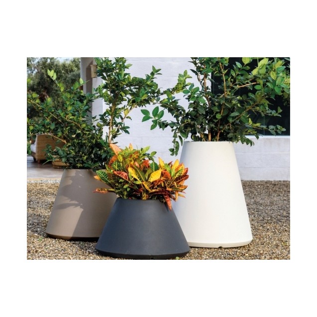 Γλάστρα πλαστική Vulcano rotational διαμέτρου 34/60cm, ύψος 70cm, χρώμα ανθρακί