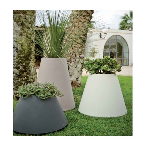 Γλάστρα πλαστική Vulcano rotational διαμέτρου 34/60cm, ύψος 35cm, χρώμα μπεζ Tortora – Δίνει premium χαρακτήρα στο περιβάλλον | 