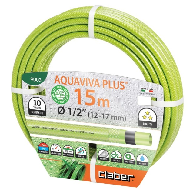 Claber Aquaviva Plus Λάστιχο Ποτίσματος 15m 1/2'' 1/2