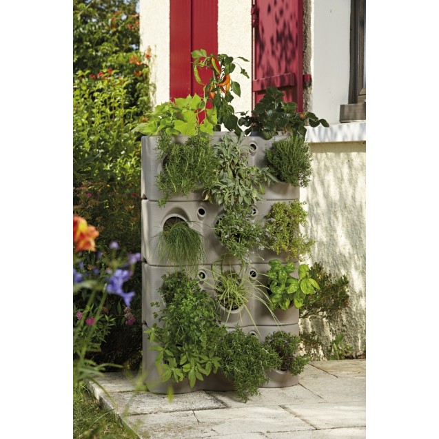 Γλάστρα - ζαρντινιέρα Aromabrik πλαστική rotational 63x26 cm και ύψος 30cm, χρώματος ανθρακί – Ταιριάζει σε κάθε μοντέρνο ή επαγ