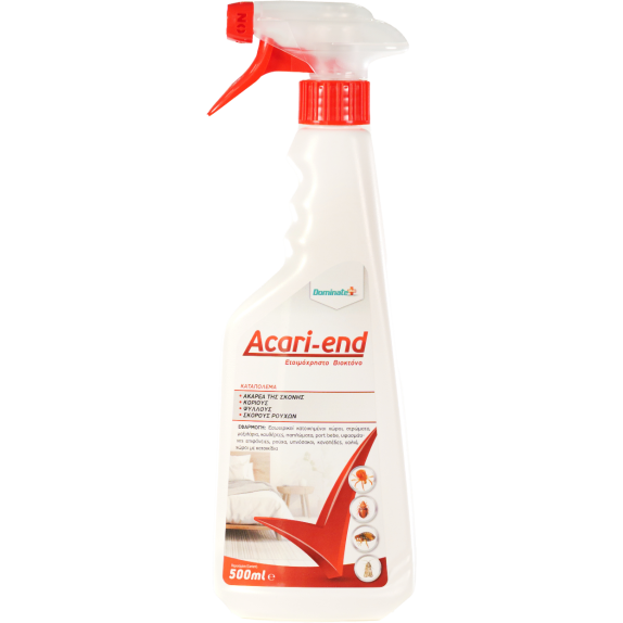 ACARI END 500ml – Ακαρεοκτόνο Σπρέι για Ακάρεα, Σκόνη & Υφάσματα Dominate+PLUS Εντομοκτόνα- Κατσαριδοκτόνα - Gel