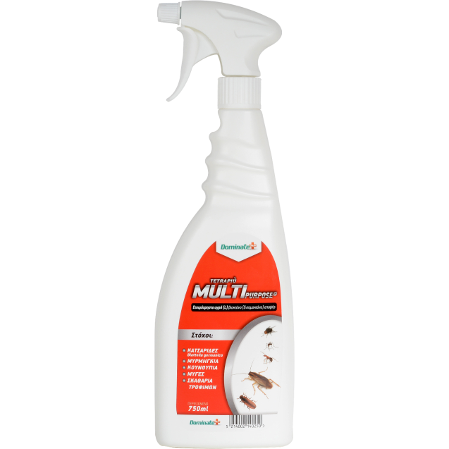 TETRAPIU MULTIPURPOSE 750ml – Πολυχρηστικό Εντομοκτόνο Spray για Κάθε Χώρο Dominate+PLUS Εντομοκτόνα- Κατσαριδοκτόνα - Gel