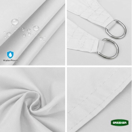 Πανί Σκίασης Oxford Τρίγωνο Αδιάβροχο GRASHER 180gr/m² Λευ