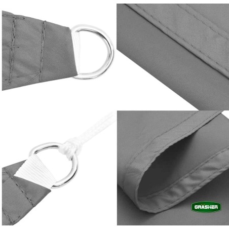 Πανί Σκίασης Oxford Τρίγωνο Αδιάβροχο GRASHER 180gr/m² Γκρ