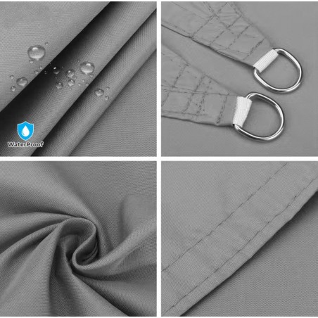 Πανί Σκίασης Oxford Τρίγωνο Αδιάβροχο GRASHER 180gr/m² Γκρ