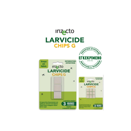 Inzecto Larvicide Chips G συσκ. 3 τεμ – Εντομοκτόνος Κεραμική Ταμπλέτα για Κουνούπια έως 90 Ημέρες Δράση