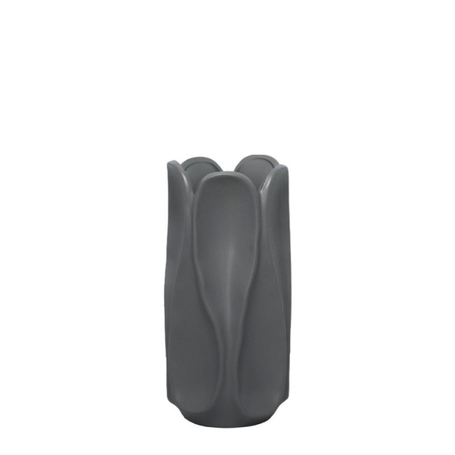 ΒΑΖΟ ΣΚΟΥΡΟ ΓΚΡΙ ΚΕΡΑΜΙΚΟ ΜΕ ΠΤΥΧΩΣΕΙΣ - 14.7x30cm 1/12ΚΙΒ
