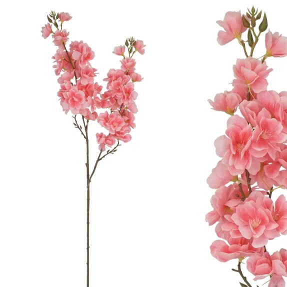 ΚΛΑΔΙ ΑΝΘΙΣΜΕΝΗ ΚΕΡΑΣΙΑ ΡΟΖ REAL TOUCH ΜΕ 2 ΚΛΑΔΙΑ - Υ82cm 12/120ΚΙΒ