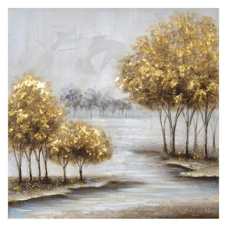ΠΙΝΑΚΑΣ ΚΑΜΒΑΣ ΔΕΝΤΡΑ ΧΡΥΣΑ ΣΕ ΠΟΤΑΜΙ - 80x80cm 6/KIB
