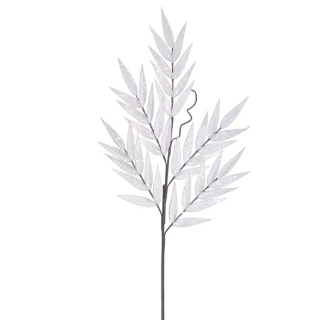 ΚΛΑΔΙ FOAM ΛΕΥΚΟ ΦΥΛΛΑ ΔΑΦΝΗΣ ΜΕ ΓΚΛΙΤΕΡ - Υ130cm 12/120ΚΙΒ